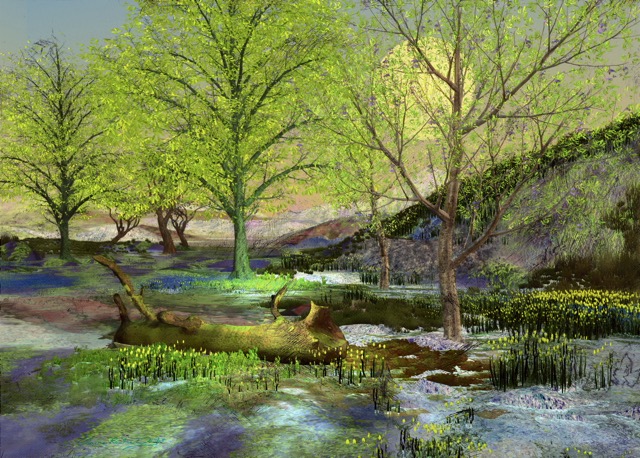 Spring Sun (35 x 24cm on paper) Framed